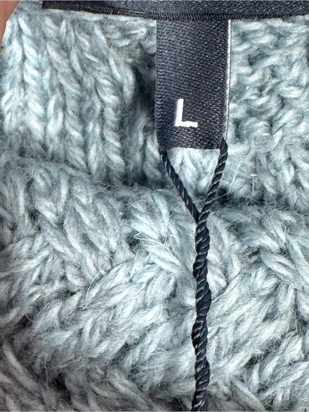 ARAN Crafts Cowl Neck Cable Knit Blue Tunic Sweater Thick Wool Women’s L NEW! - Picture 9 of 9